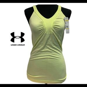 UNDER armour NWT yellow fitted compression tank top size medium